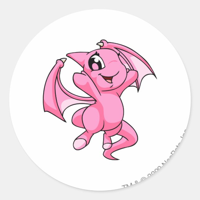 Shoyru Pink Classic Round Sticker (Front)