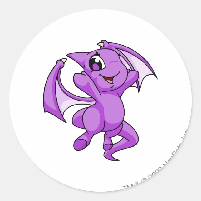 Shoyru Purple Classic Round Sticker (Front)