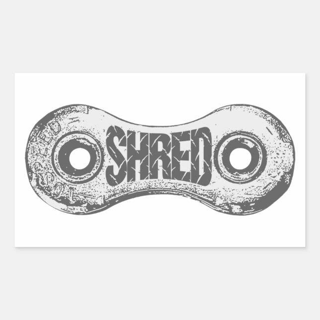 Shred Bike Chain Link Rectangular Sticker (Front)