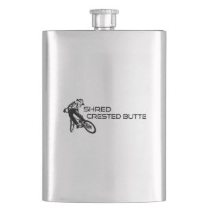 Shred Crested Butte Colorado Mountain Biking Hip Flask