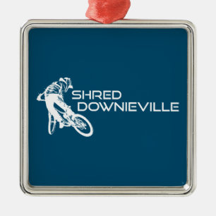 Shred Downieville California Mountain Biking Metal Ornament