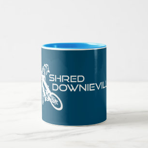 Shred Downieville California Mountain Biking Two-Tone Coffee Mug