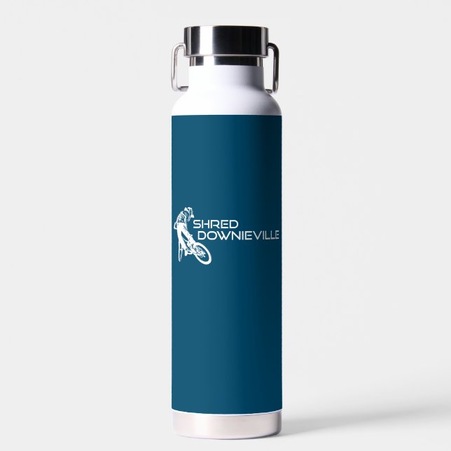 Shred Downieville California Mountain Biking Water Bottle (Front)