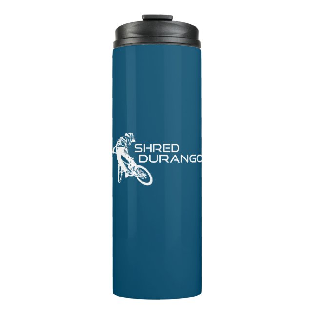 Shred Durango Colorado Mountain Biking Thermal Tumbler (Front)