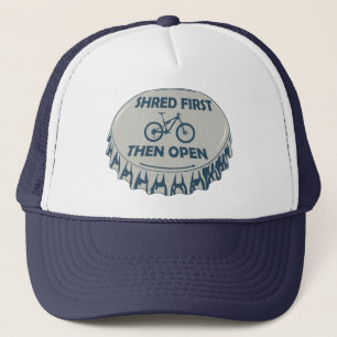 Shred First Then Open Mountain Biking Trucker Hat