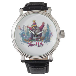 Shred Life - Cool Skateboarding Gnome Watch