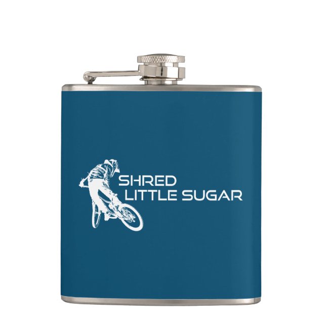 Shred Little Sugar Arkansas Mountain Biking Hip Flask (Front)