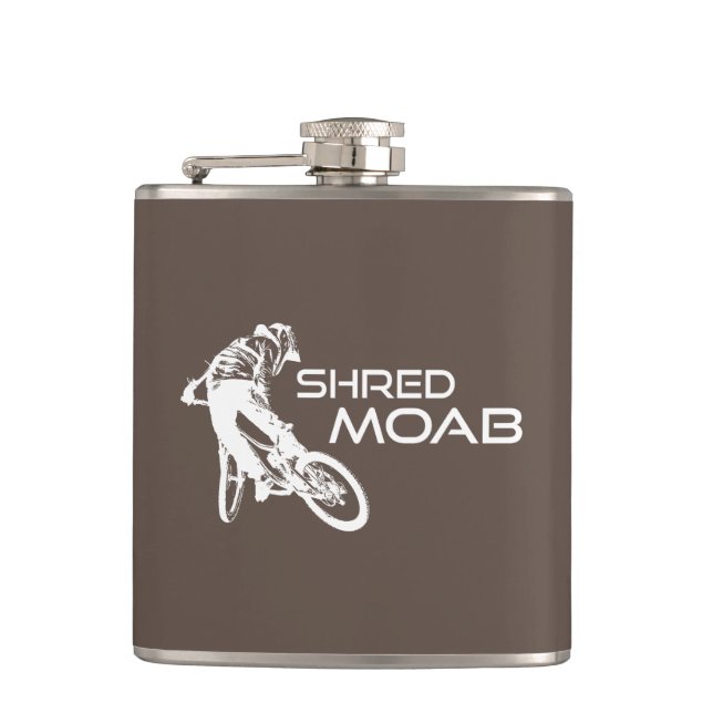 Shred Moab Mountain Biking Hip Flask (Front)
