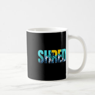 Shred Mountain Snowboarding Slopes Sunset Graphic Coffee Mug