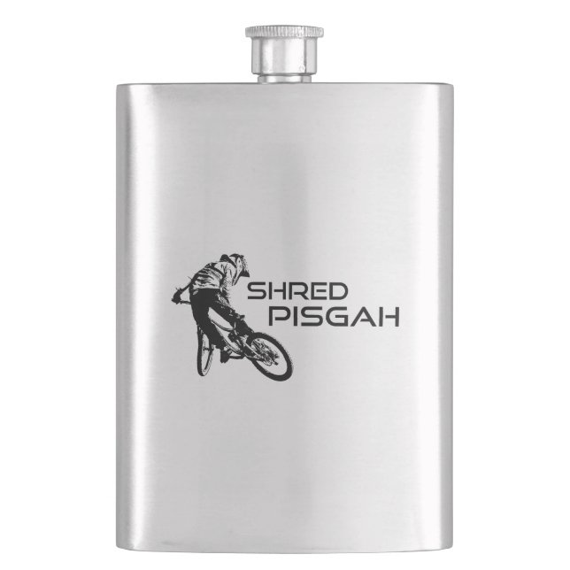 Shred Pisgah North Carolina Mountain Biking Hip Flask (Front)