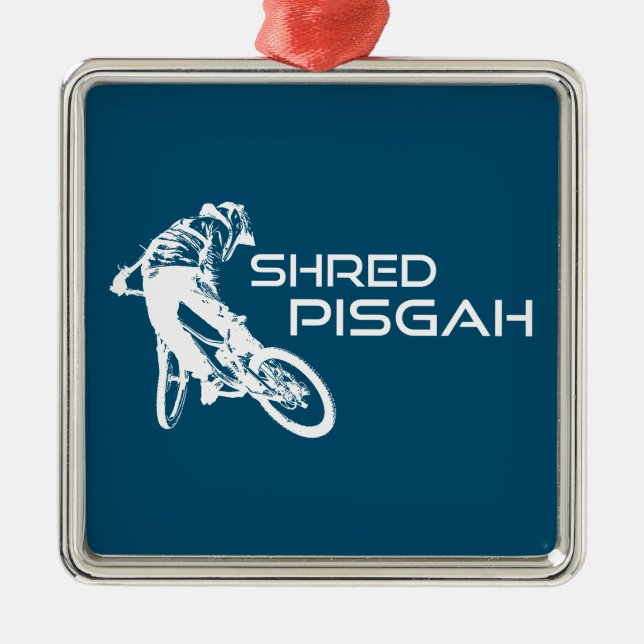 Shred Pisgah North Carolina Mountain Biking Metal Ornament (Front)
