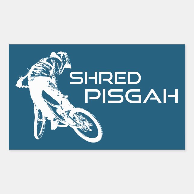 Shred Pisgah North Carolina Mountain Biking Rectangular Sticker (Front)