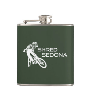 Shred Sedona Arizona Mountain Biking Hip Flask
