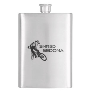 Shred Sedona Arizona Mountain Biking Hip Flask
