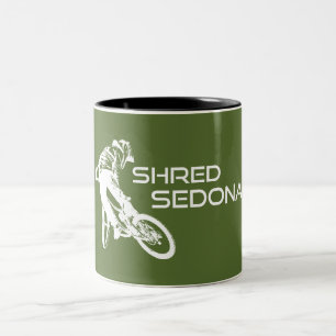 Shred Sedona Arizona Mountain Biking Two-Tone Coffee Mug