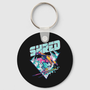 Shred Shirt Vintage Freestyle Ski 80s Costume Retr Key Ring