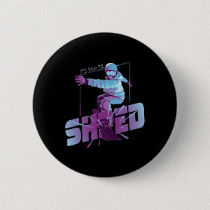 Shred Shirt Vintage Snowboard 80s Costume Snowboar 6 Cm Round Badge