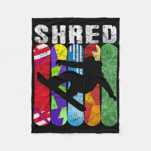 Shred Snowboard Snowboarding Rider Gift Tee Shirt Fleece Blanket