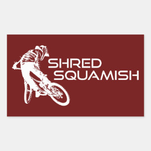 Shred Squamish Mountain Biking Rectangular Sticker