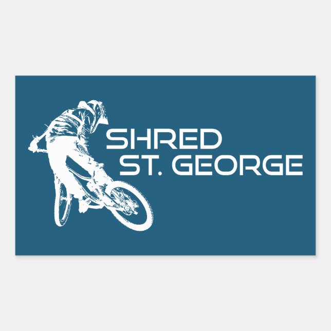 Shred St. George Utah Mountain Biking Rectangular Sticker (Front)