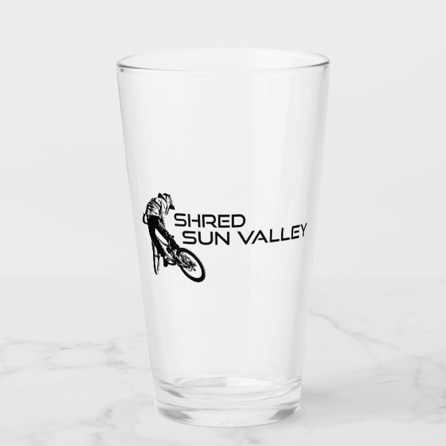 Shred Sun Valley Idaho Mountain Biking Glass (Front)