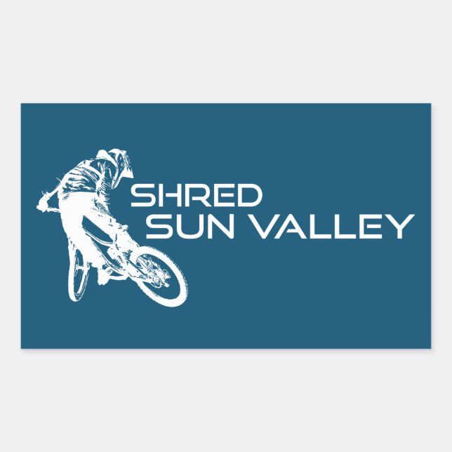 Shred Sun Valley Idaho Mountain Biking Rectangular Sticker (Front)