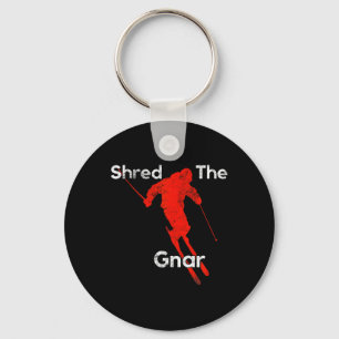Shred The Gnar Powder Skiing Snowboarding S Key Ring