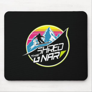 Shred The Gnar Skiing Freestyle Diamond Winter Spo Mouse Pad