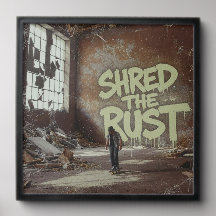 Shred the Rust – Urban Grunge Skate Art Photo Tile