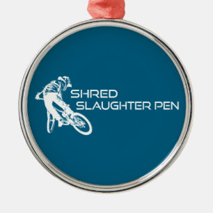 Shred The Slaughter Pen Trail Bentonville Metal Ornament