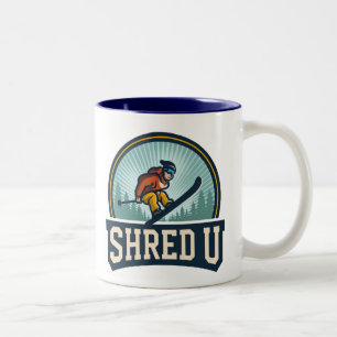 Shred University Skiing Two-Tone Coffee Mug