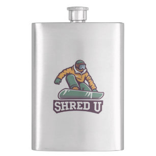 Shred University Snowboarding Hip Flask