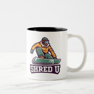 Shred University Snowboarding Two-Tone Coffee Mug