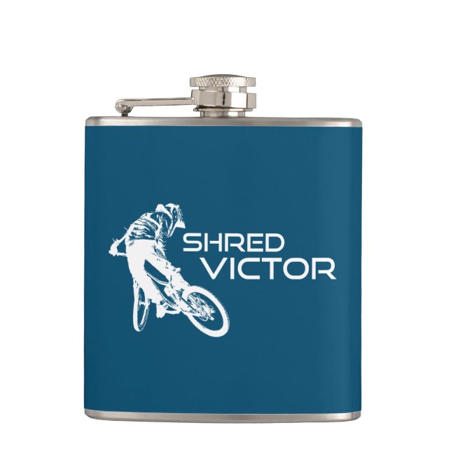 Shred Victor Idaho Mountain Biking Hip Flask (Front)