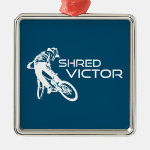 Shred Victor Idaho Mountain Biking Metal Ornament