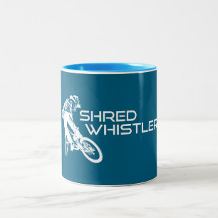 Shred Whistler British Columbia Mountain Biking Two-Tone Coffee Mug