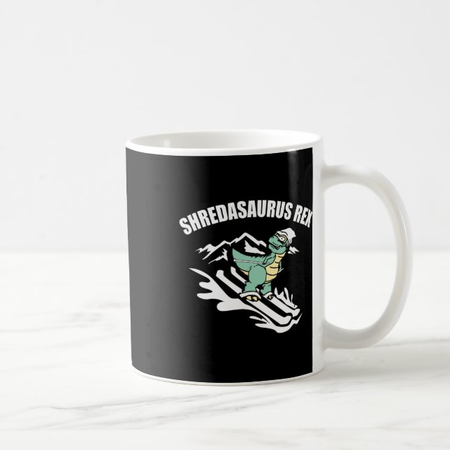 Shredasaurus Rex Ski Dinosaur Kids Funny Skiing Gi Coffee Mug (Right)