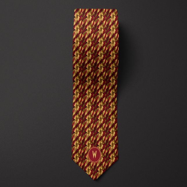 Shredded Burgundy and Gold Abstract Tie (Creator Uploaded)