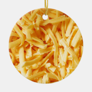 Shredded Cheddar Cheese Ceramic Ornament