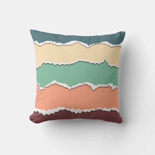 Shredded Colour Blocks Throw Pillow (Front)