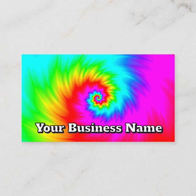 Shredded Rainbow Spiral Business Card (Front)