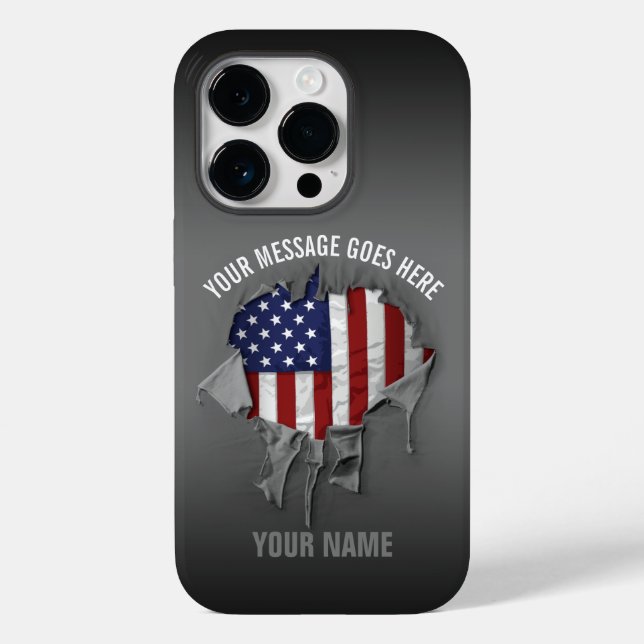 Shredded, Ripped and Torn American Flag Case-Mate  iPhone Case (Back)