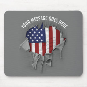 Shredded, Ripped and Torn American Flag Mouse Pad