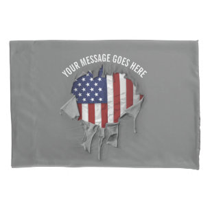 Shredded, Ripped and Torn American Flag Pillow Cas Pillowcase