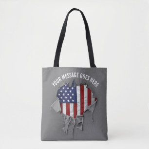 Shredded, Ripped and Torn American Flag Tote Bag
