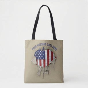 Shredded, Ripped and Torn American Flag Tote Bag