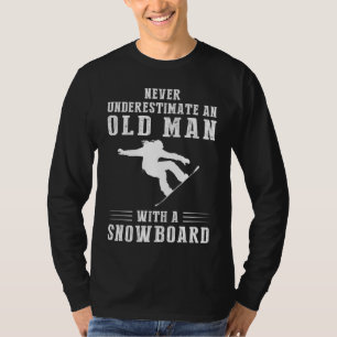 Shredding Slopes and Smiles: Old Man Masters Snowb T-Shirt