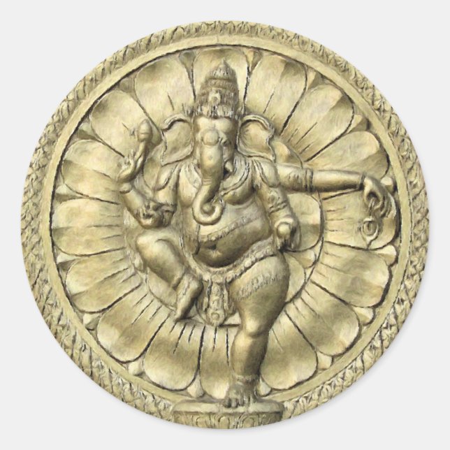 Shree Ganesh Classic Round Sticker (Front)