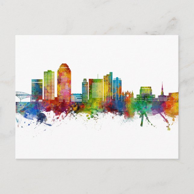 Shreveport Louisiana Skyline Postcard (Front)