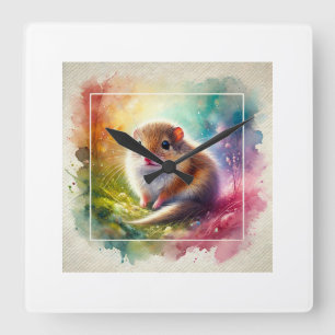 Shrew in Harmony with Nature 260824AREF128 - Water Square Wall Clock
